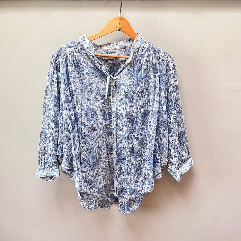 NEW PILCRO and the Letterpress Tavi Crop Paisley Dolman Blouse - Size XS